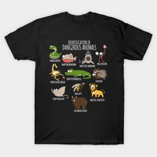 Cute Funny Animal Lover's Identification of Dangerous Animals. T-Shirt